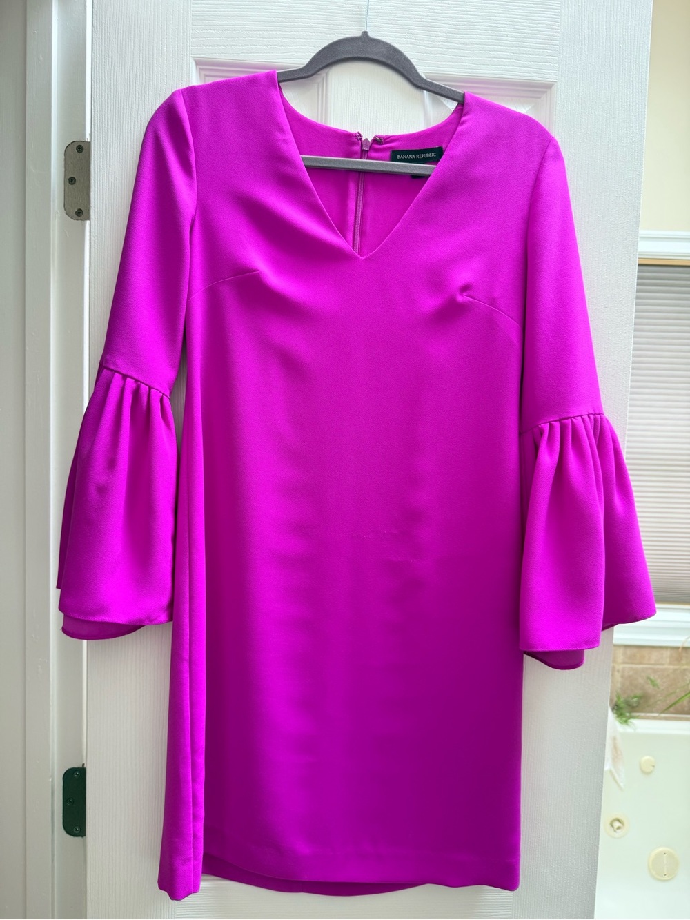 Banana Republic Fuchsia Bell-Sleeve Shift Dress